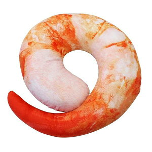 ぷりぷり 甘エビ リアル 首枕 ネックピロー おもしろ 3D 座椅子 クッション お昼寝 配達3〜5労働日まで