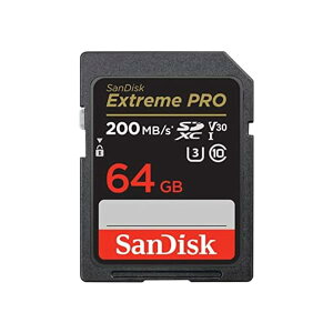 SanDisk 64GB Extreme PRO SDXC�J�[�h�ASD�J�[�h�AV30�������[�J�[�h�A4K UHD�A�ő�200MB/�b�ASanDisk QuickFlow�e�N�m���W�[�ARescuePro�f���b�N�X�f�[�^�����\�t�g�E�F�A�AUHS-I�A�N��