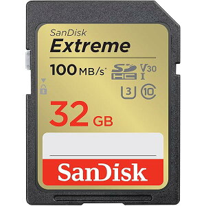 SanDisk (�T���f�B�X�N) 32GB Extreme (�G�N�X�g���[��) SDHC UHS-I �������[�J�[�h - C10/U3/V30/4K/UHD�@SD�J�[�h - SDSDXVT-032G-GNCIN