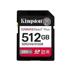 �L���O�X�g�� SDXC�J�[�h 512GB �ő�280MB/s UHS-II V60 4K Canvas React Plus SDR2V6/512GB ���i��������