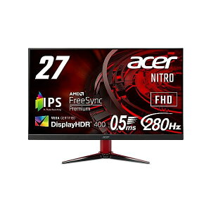 Acer Nitro �Q�[�~���O���j�^�[ 27�C���` IPS ����� �t��HD 0.5ms 240Hz HDMI (280Hz DisplayPort/�I�[�o�[�N���b�N) AMD FreeSync Premium VESA DisplayHDR 40