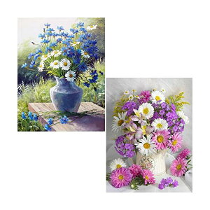 2個 ダイヤモンドアート キット BetterJonny 5D ダイアモンドビーズ絵画キット ダイヤモンドペインテダイヤモンド塗装 花 手作り絵画手芸キット 全面貼り付けタイプ DIY 手芸キット初心者 大人