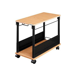 Bauhutte( バウヒュッテ ) 昇降式 L字デスク スタンダード パソコンラック pcラック ( 幅 32 × 奥行 67 高さ57~78 cm ) 木目 BHD-670H-WD