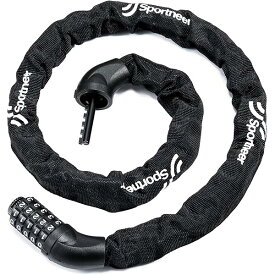 Sportneer 自転車 鍵 チェーンロック ダイヤルロック 自転車ロック 5桁ダイヤル 6mm カギ不要 パスワード自由設定 約640g 約97.5cm 切断にくい 盗難防止 日本語取扱説明書付き 黒