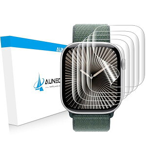 AUNEOS Apple Watch 46mm �t�B���� Series 10 �Ή� �A�b�v���E�H�b�` �t���ی� �t�B���� 46mm �K�p TPU�� �L�Y�C���@�\ �������h�~ �P�[�X�Ɋ����� �����ߗ� �C�A�Ȃ� �w��h�~ �戵�ȒP 5������ (46m
