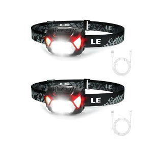 ヘッドライト 充電式 USB-C ledヘッドライト 高輝度 LED ヘッドランプ 2個セット 【集光・散光切替/ 明るさ300ルーメン/ 実用点灯4〜30時間/ IPX4防水/Type-cケーブル付き】 赤色サブライト搭載 夜釣
