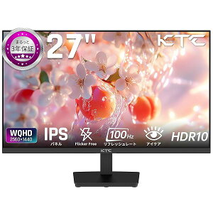 KTC 27C` j^[ WQHD(2560×1440) 100Hz IPSpl u[Cgy FreeSync & G-Sync T|[g ItBXJWAQ[~OΉ 116%sRGB FΉ PCj^[ H27T27
