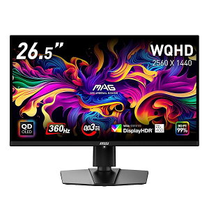 MSI QD-L@EL Q[~Oj^[ MAG 271QPX QD-OLED 26.5C`/WQHD/QD-OLEDpl/360Hz/0.03ms(GTG)/n[hEFAu[CgJbg/DisplayHDR True Black 400/