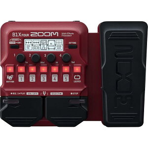 ZOOM ズーム B1X FOUR ベース用マルチエフェクター レッド ペダル付き