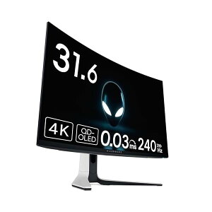 Dell AW3225QF 32C` Ȗ L@EL Alienware Q[~Oj^[(3NԖP_/4K/QD-OLED/1700RȖ/DP1.4×1,HDMI×2/DCI-P3 99%/,X/0.03ms/240Hz/G-
