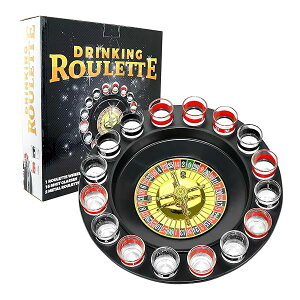ショットガラスRoulette ? Drinking Gameセット(2 Balls and 16メガネ) 16PCS Set ブラック FON-10046