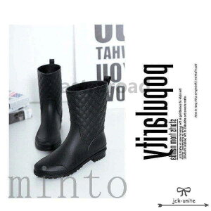 レインブーツ 長靴 レディース おしゃれ ミドル丈 ショート キルティング ラバー レインシューズ 雨靴 完全防水 かわいい 軽量