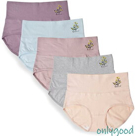 【スーパーセール限定】ショーツ レディース 深め綿オーガニックコットン 柔らか 締め付けない パンツ すっぽりショーツ 30代 40代 50代 女性 下着 美尻ショーツ [5枚セット]