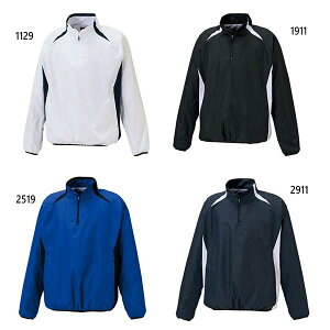 ゼット野球 メンズ レディース ハーフジップジャンパー長袖 野球ウェア トップス 防風 撥水 ホワイト 白 ブラック 黒 ネイビー ブルー 青 送料無料 ZETT BOV335