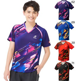 ニッタク メンズ レディース ジュニア スカイトップシャツ SKYTOP SHIRT 卓球ウェア ユニフォーム トップス 半袖 Vネック ブラック 黒 ネイビー ブルー レッド 青 赤 送料無料 Nittaku NW-2202