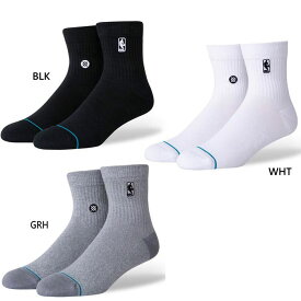 スタンス メンズ ロゴマン LOGOMAN ST QTR 靴下 ソックス バスケ 耐久 NBA ホワイト 白 ブラック 黒 グレー 灰色 送料無料 STANCE A356A20LOG