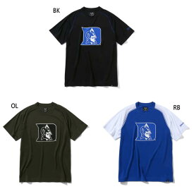 スポルディング メンズ Tシャツ デューク ラグラン デビルヘッド バスケットボールウェア トップス 半袖 練習着 ストレッチ 吸水速乾 トレーニング ブラック 黒 ブルー 青 カーキ 送料無料 SPALDING SMT22049D