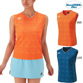 ヨネックス レディース ウィメンズゲームシャツ ノースリーブ テニス バドミントンウェア トップス 吸汗速乾 UVカット ネイビー オレンジ 送料無料 YONEX 20678