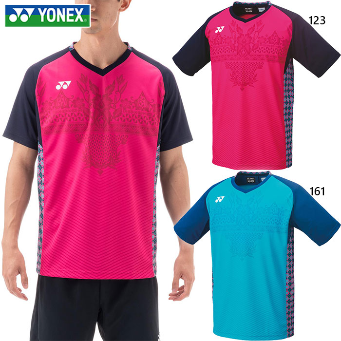 ヨネックス メンズ ゲームシャツ フィットスタイル テニス バドミントンウェア トップス 半袖 ベリークールドライ 吸水速乾 UVカット 制電 ブルー 青 ピンク 送料無料 YONEX 10445：スポーツゴリラ