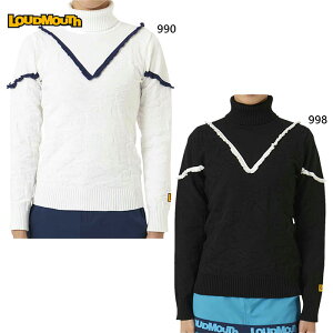 ラウドマウス レディース ハイネックセーター ゴルフウェア トップス 長袖 ホワイト 白 ブラック 黒 送料無料 LOUDMOUTH 772750