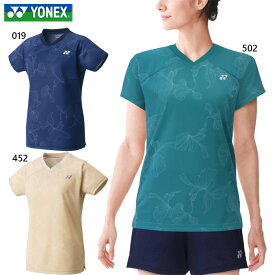 ヨネックス レディース ウィメンズゲームシャツ テニス バドミントンウェア トップス 半袖 UVカット 吸汗速乾 制電 日本製 ネイビー ベージュ グリーン 緑 送料無料 YONEX 20732