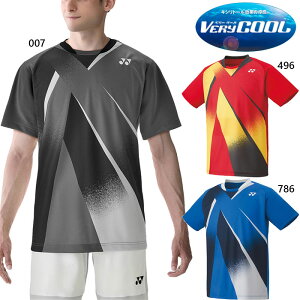 ヨネックス メンズ レディース ユニゲームシャツ フィットスタイル テニス バドミントンウェア トップス 半袖 吸汗速乾 日本バドミントン協会審査合格品 ブラック 黒 ブルー レッド 青 赤