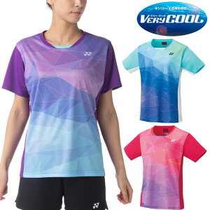 ヨネックス レディース ゲームシャツ テニス バドミントンウェア トップス 半袖 吸汗速乾 UVカット ピンク グリーン パープル 緑 紫 送料無料 YONEX 20739