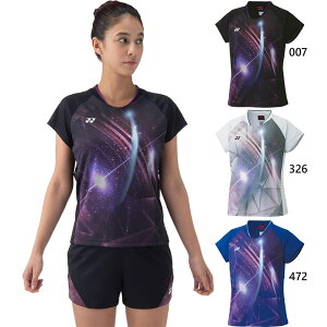 ヨネックス レディース ウィメンズゲームシャツ テニス バドミントンウェア トップス 半袖 UVカット ブラック 黒 グレー ネイビー 灰色 送料無料 YONEX 20819