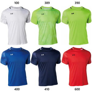 アンダーアーマー メンズ チーム サッカー ジャージーS/S サッカーウェア フットサルウェア トップス 半袖Tシャツ 速乾 ストレッチ ホワイト 白 ネイビー ブルー レッド 青 赤 グリーン 緑 送