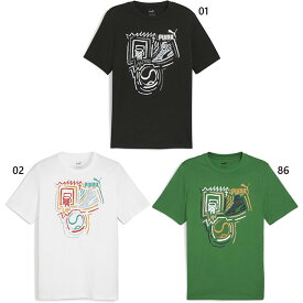 プーマ メンズ グラフィックス GRAPHICS イヤー オブ スポーツ Tシャツ 半袖 トップス 柄T ホワイト 白 ブラック 黒 グリーン 緑 送料無料 PUMA 681166