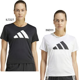 アディダス レディース RUN IT TEE ジョギング マラソン ランニングウェア トップス 半袖Tシャツ ホワイト 白 ブラック 黒 送料無料 adidas IEJ77