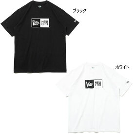 ニューエラ メンズ レディース コットン Tシャツ ボックスロゴ Box Logo 半袖 トップス カジュアル シンプル ストリート ホワイト 白 ブラック 黒 送料無料 NEW ERA 14121907 14121914