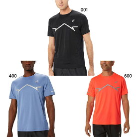 アシックス メンズ 半袖シャツ ライトショウ LITE-SHOW ジョギング マラソン ランニングウェア トップス ブラック 黒 ブルー 青 送料無料 asics 2011D026