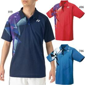 ヨネックス メンズ レディース ユニゲームシャツ テニス バドミントンウェア トップス ポロシャツ 半袖 ネイビー ブルー レッド 青 赤 送料無料 YONEX 10606
