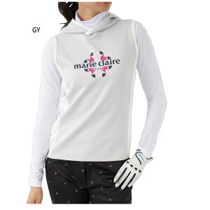 マリクレール レディース ベスト インナーシャツ ゴルフウェア トップス 長袖 グレー 灰色 送料無料 marie claire 733500