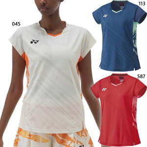 ヨネックス レディース ゲームシャツ テニス バドミントンウェア トップス 半袖 吸汗速乾 UVカット 日本バドミントン協会審査合格品 ネイビー レッド 赤 ベージュ 送料無料 YONEX 20858