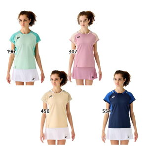 ヨネックス レディース ウィメンズゲームシャツ バドミントンウェア テニス トップス 半袖Tシャツ 吸汗速乾 UVカット 冷感 ネイビー ピンク ベージュ グリーン 緑 送料無料 YONEX 20845