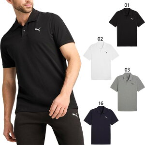 プーマ メンズ ESS ピケポロシャツ フィットネス トレーニングウェア トップス ポロシャツ 半袖 ホワイト 白 ブラック 黒 グレー ネイビー 灰色 送料無料 PUMA 687587