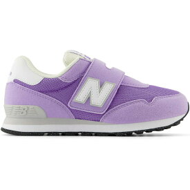 全2色 W幅 ニューバランス ジュニア キッズ NB 515 スニーカー シューズ 運動靴 ベルクロ マジックテープ ローカット ブラック 黒 グレー パープル 灰色 紫 送料無料 New Balance PV515BLKW PV515BLW PV515GRYW