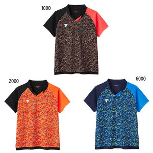 ビクタス レディース ゲームシャツ 卓球ウェア トップス 半袖 ブラック 黒 ネイビー オレンジ 送料無料 VICTAS 512504