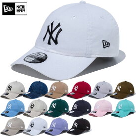 NY ヤンキース MLB ニューエラ メンズ レディース 9TWENTY 920 帽子 ウォッシュドコットン クロスストラップ ストリート ローキャップ シンプル 大リーグ ホワイト 送料無料 NEW ERA