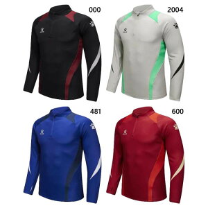 ケルメ メンズ レディース ハーフジップトレーニングトップ サッカーウェア フットサルウェア トップス 長袖 ブラック 黒 グレー ブルー レッド 青 赤 灰色 送料無料 KELME 8461TT1044