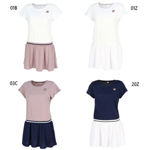 フィラ レディース ワンピース テニス バドミントンウェア トップス ボトムス ホワイト 白 ネイビー 送料無料 FILA EL0015