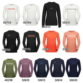 マムート レディース QD ロゴ プリント ロングスリーブ Tシャツ アジアンフィット 長袖Tシャツ ロンT アウトドア 登山 ハイキング トレッキング ホワイト 白 ブラック 黒 ネイビー ピンク グリーン カーキ 緑 送料無料 Mammut 1016-01040