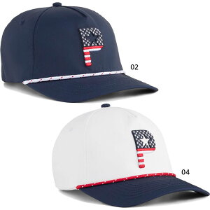 プーマゴルフ メンズ パースアンドストライプ 5 パネル キャップ ゴルフ用品 帽子 スナップバック ホワイト 白 ネイビー 送料無料 Puma Golf 026136