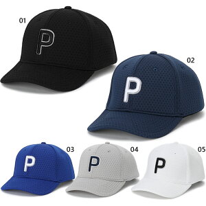 プーマゴルフ メンズ オールメッシュPキャップ ゴルフ用品 帽子 スナップバック ホワイト 白 ブラック 黒 グレー ブルー 青 灰色 送料無料 Puma Golf 026683