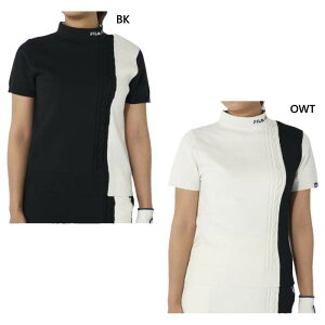 フィラ ゴルフ レディース 半袖モックネック軽量ニット ゴルフウェア トップス ホワイト 白 ブラック 黒 送料無料 FILA GOLF 794640