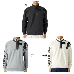 フィラ ゴルフ メンズ ジップアッププルオーバー ゴルフウェア トップス 長袖 ストレッチ ホワイト 白 ブラック 黒 グレー 灰色 送料無料 FILA GOLF 785563