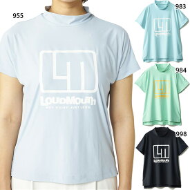 ラウドマウス レディース スーパーナイロンクール SUPER NYLON COOL モックネックシャツ ゴルフウェア トップス 半袖 吸汗速乾 接触冷感 UVカット ブラック 黒 送料無料 LOUDMOUTH 765691