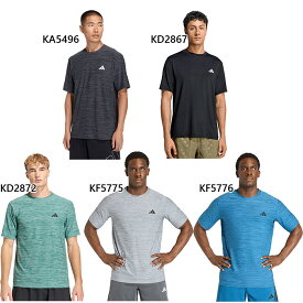 アディダス メンズ M WO-ES STRETCH Tシャツ ジョギング マラソン ランニングウェア トップス 半袖Tシャツ ブラック 黒 グレー 灰色 送料無料 adidas WM684